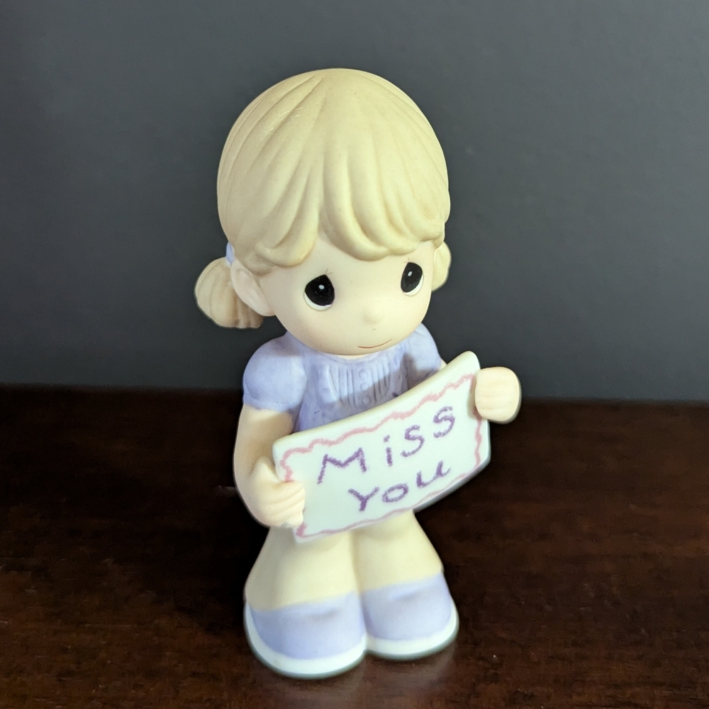 PRECIOUS MOMENTS "Miss You" Porcelain Figurine Decor